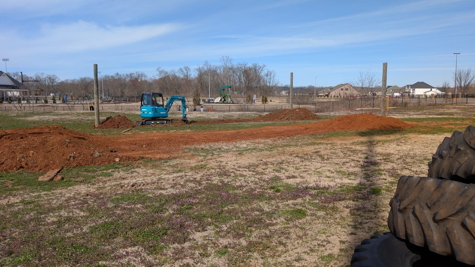 M&T Dirt Works equipment on a job site